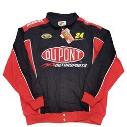 Vintage Winner Circle NASCAR Jeff Gordon XL Red and Black Racing Jacket Dupont