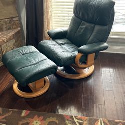 leather recliner and ottoman 