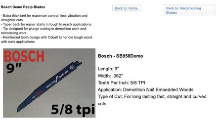 50 Bosch Demo Wood Blades and one power tool