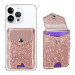 Brand New Self Adhesive Card Holders for Back of Phone, Cute Leather RFID Phone Wallet Pockets with Snap, Slim Card Holders Sleeve for Phone Case