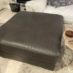 Brown Leather Ottoman