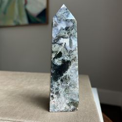Moss Agate Tower ( H5” ) firm on price