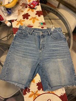 High-Waist Light Wash Denim Cutoff Shorts