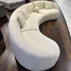 BONITA IVORY BOUCLE 3-PIECE CURVED SECTIONAL