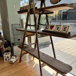 Vintage Ladder Wooden Shelf