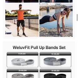 Assistance Bands, WeluvFit Resistance Bands Set, Loop Exercise Bands - Non Rolling Up, Non Slip Booty Workout Bands for Legs, Butt, Home & Gym Fitness