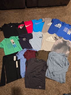 Boys medium lot of 18 shirts Adidas Nike underarmour