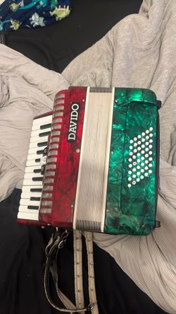 Davido Piano Accordion Red and Green