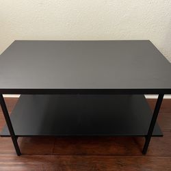 Wood and Metal Coffee Table Black