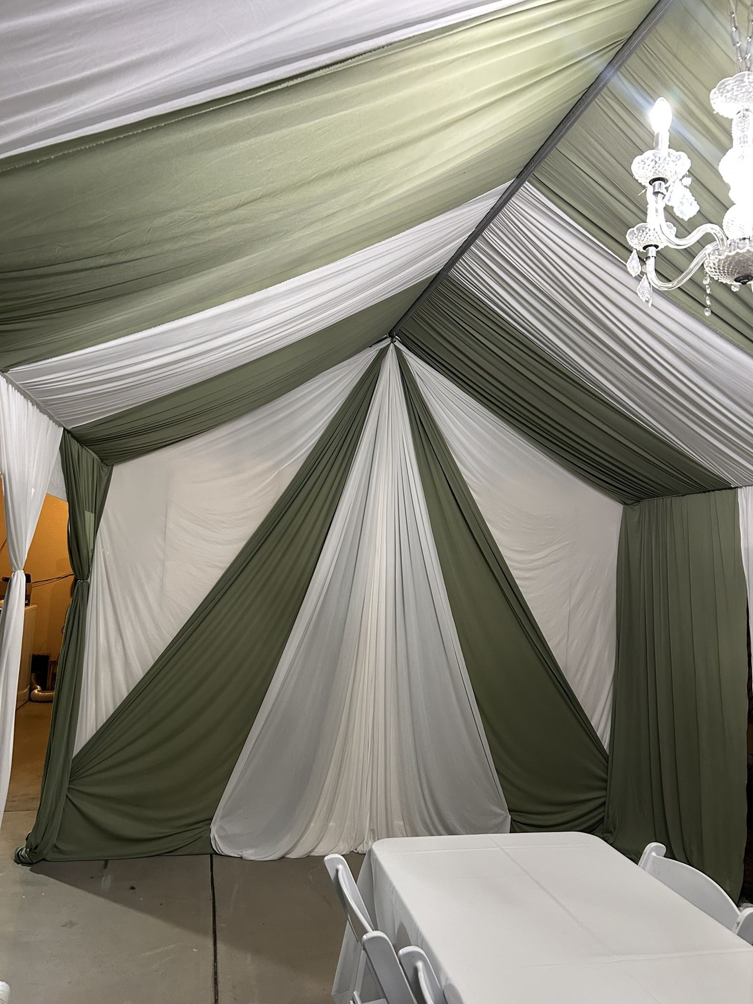 12x20 Canopy Draping Chair And Tables 