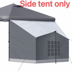 Side Tent,Camping Tent for 10' x 10' Pop Up Canopy, Easy Set Up Gazebo,Compatible with 10' Wide Canopy Tents (Grey)