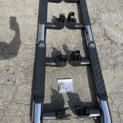 4” Inch Round tube Crew Cab Running Boards / Step Bars Original GM 2019 - 2023 Chevy Silverado / Sierra Estribos