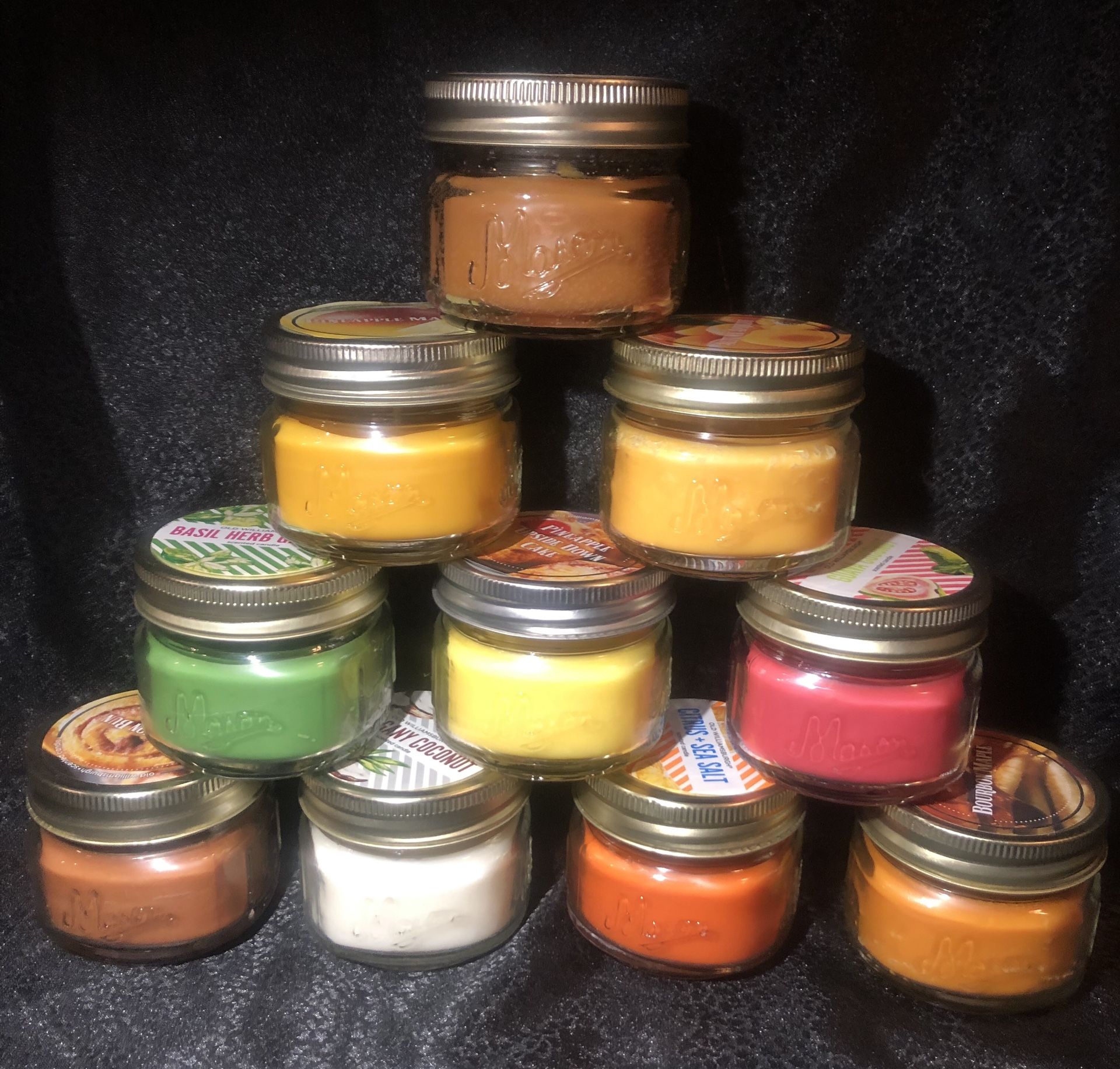 MASON JAR CANDLES - TEN ASSORTED