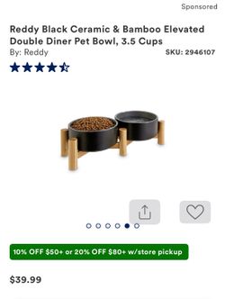 Ceramic pet double bowl