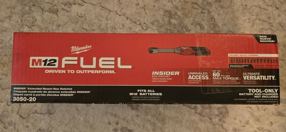 M12 FUEL INSIDER 12V Lithium-Ion Brushless Cordless 1/4 in. - 3/8 in. Extended Reach Box Ratchet