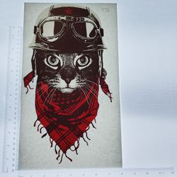 Iron On Heat Transfer  Good For T-shirts Sweaters Jackets T Shirt Design Size Is About 14x8 Cat Pilot  #533