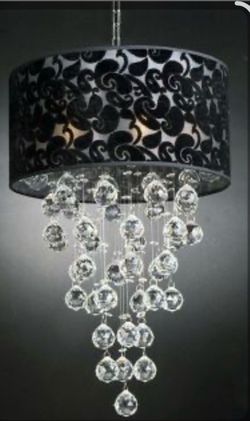 Chandelier with hanging crystals