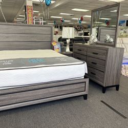 Wooden 5pc Bedroom Set W/free Nightstand For Sale (we Deliver) Furniture Closeout