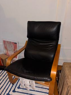 Mid-Century Black Leather