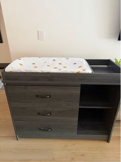 3-Drawer Changing Table in Gray Oak, 45.75 in. x 18.75 in. x 36 in.