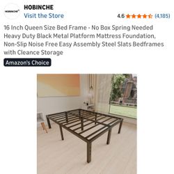 16in Queen size platform bed frame