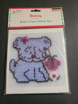 Kids Cross Stitch Set ( Puppy Dog)- Holiday Pick-Ups