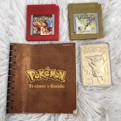Nintendo Gameboy Red Version (with Trainers Guide) & Gold Version Games