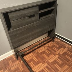 Twin bookcase headboard and metal frame