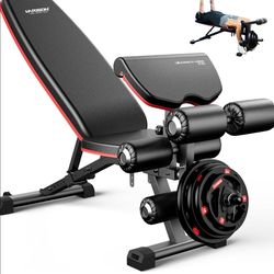 HARISON Weight Bench - Adjustable Workout Bench Press for Home Gym with Leg Extension and Preacher Pad