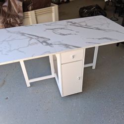 Kitchen Table Folding Space Saving With Drawers Brand New