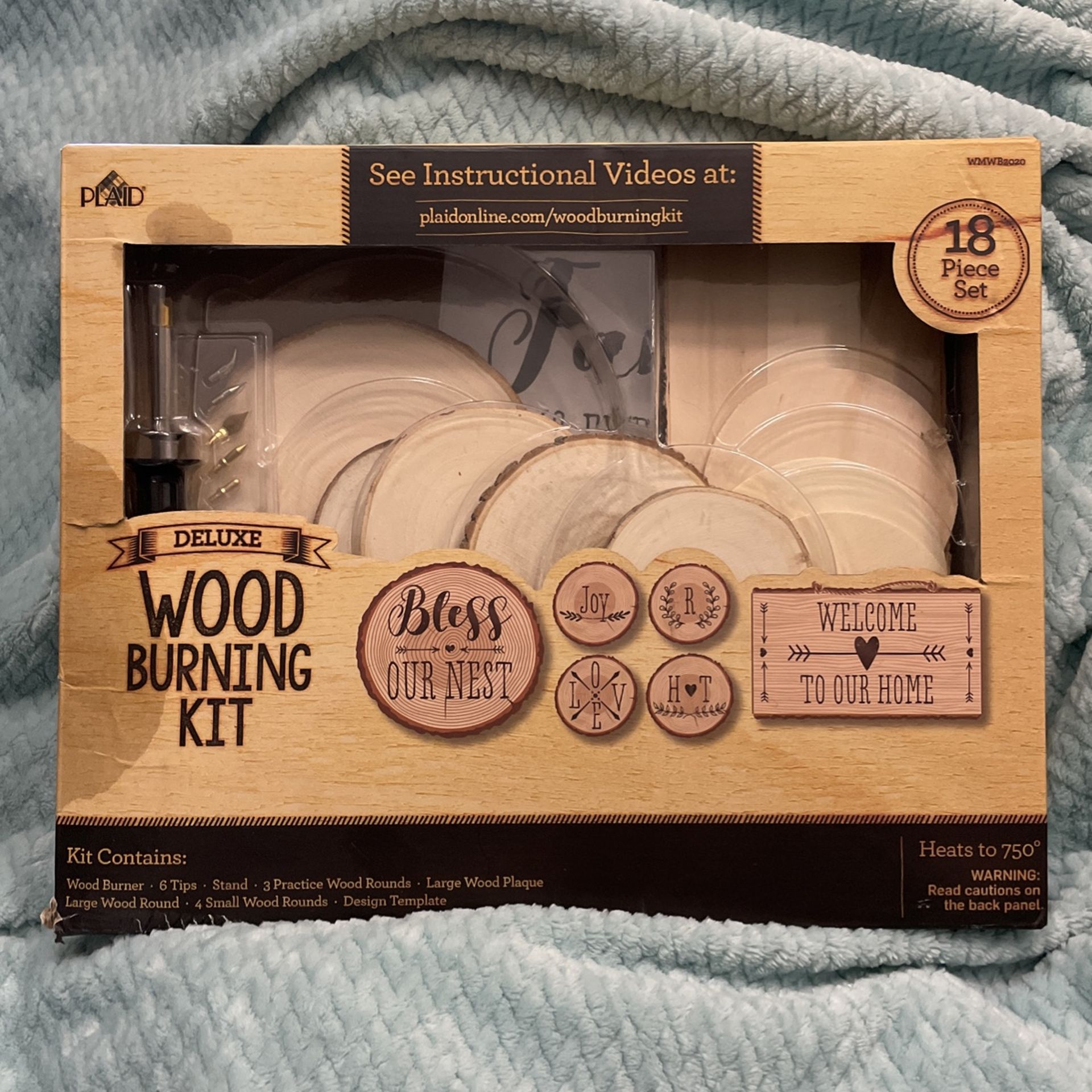 DIY Art And Craft Plaid Wood Burning Kit 18 Pieces Adults | Kids | Home | Wall Art |  