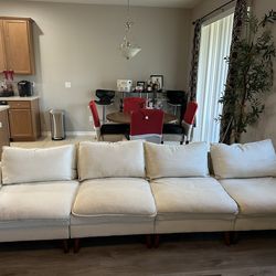 HOMREST 116" Homrest Modular Sectional Sofa Cloud Couch with 2 Ottoman’s, Storage Pockets and USB