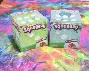 Squeezy Glitter Sensory Squishy Stress Ball Fidget Squeeze Toy Green or Blue