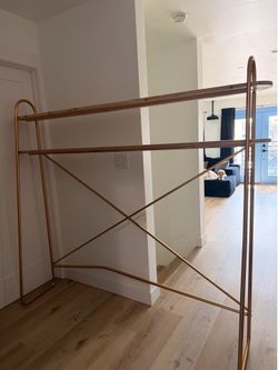 Gold & wood bed shelf or headboard