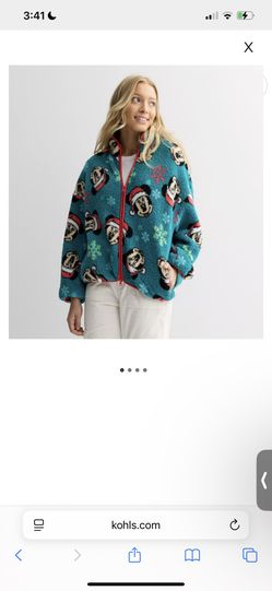 Kohls Disney Mickey Mouse Long Sleeve Zip Neck Fleece Pullover
