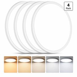 12 Inch LED Flush Mount Ceiling Light Fixture, Dimmable, 3200LM