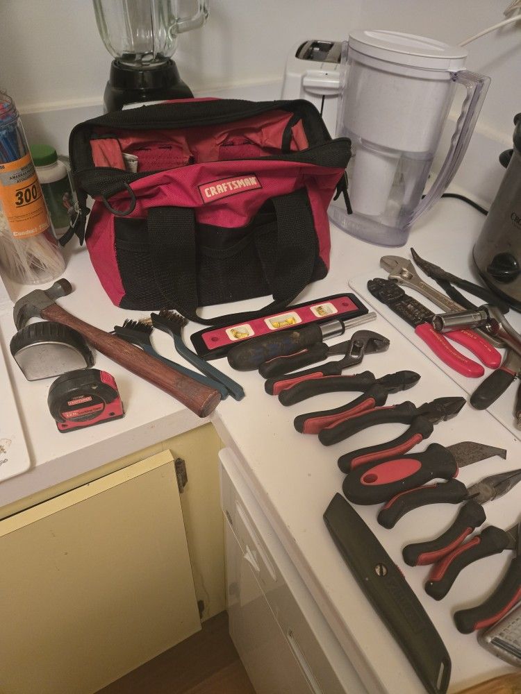 Craftsmen Tool Bag and selecton of Tools