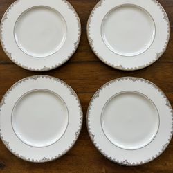Four New Lenox Federal Platinum Accent Luncheon Plates