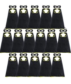 Kids superhero capes & masks with Batman birthday banner