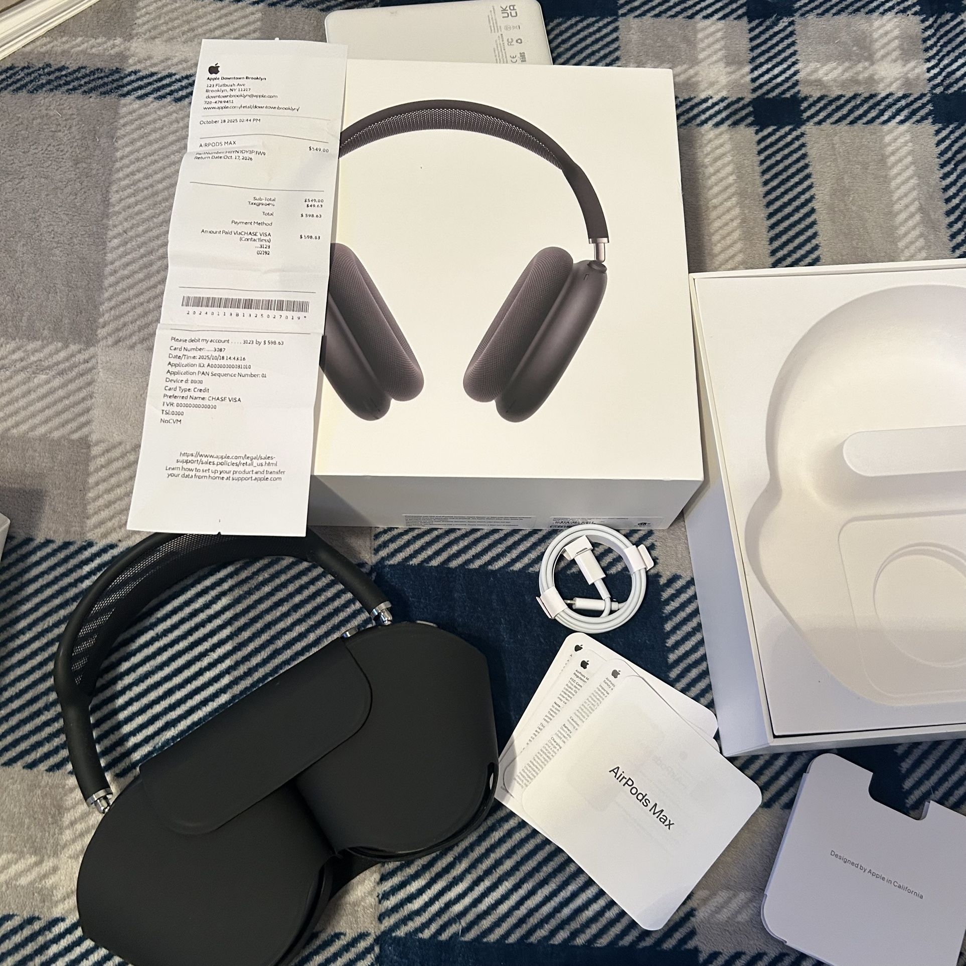 Black Airpod Maxes WITH RECEIPT