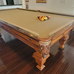 Antique 9' Tournament Size Brunswick Balke Collender Company Pool Table Circa 1884
