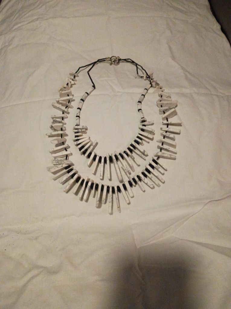 White Turquoise Beaded Necklace