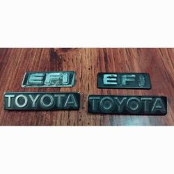 84-88 Toyota EFI Pickup Pillar Badges Emblems 