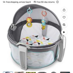 Fisher-Price On-the-Go Infant Dome Portable Bassinet and Play Space, Unisex, Windmill