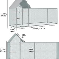 New large metal chicken coop