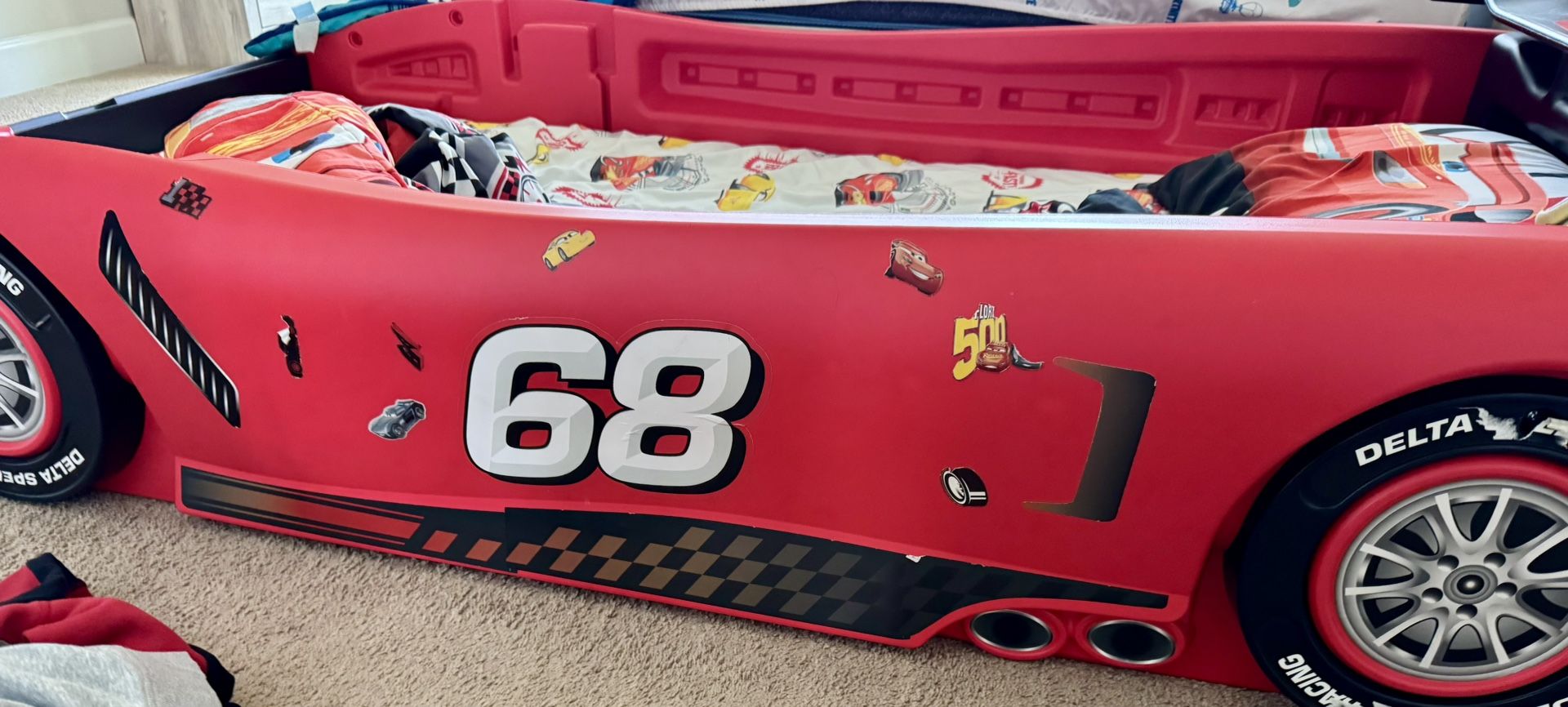 Toddler Car Bed With A Night Stand