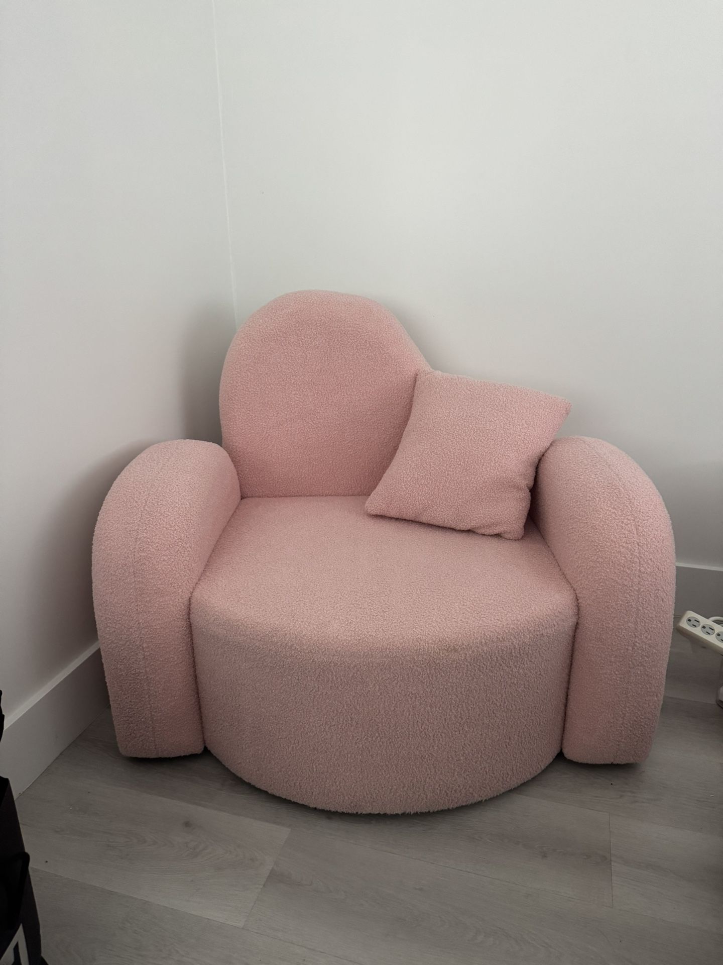Pink Boucle Chair