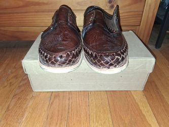 Men's Aztec Tooled Leather Huaraches - Size 9 US / 27 MEX