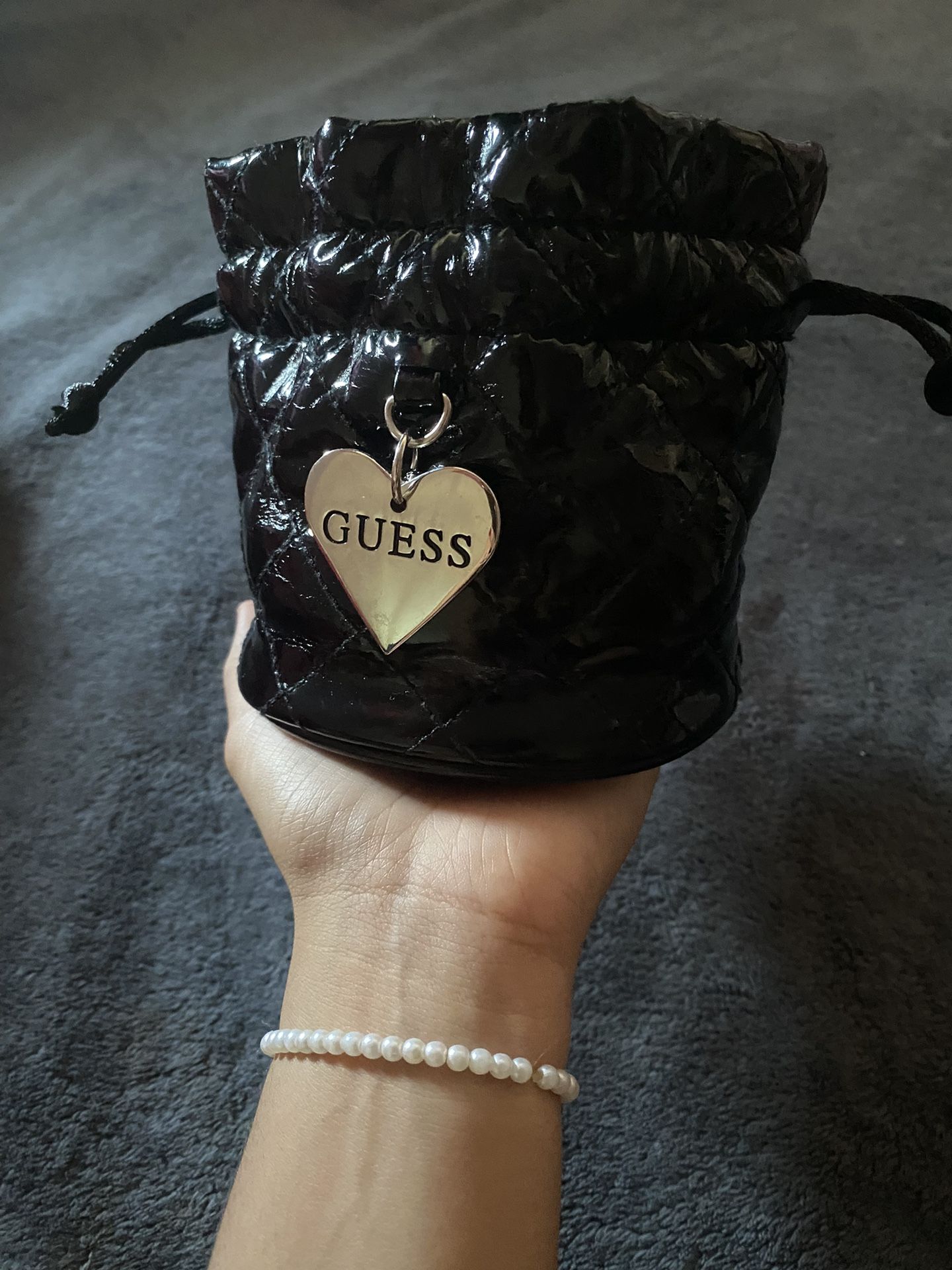 GUESS Black Drawstring Pouch
