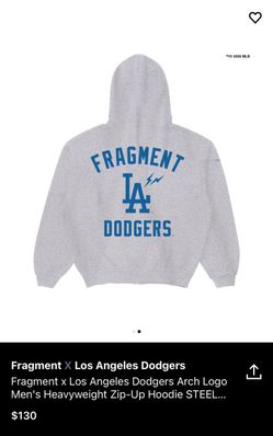 Fragment x LA Dodgers Arch Logo Zip-Up Hoodie (Steel) - New